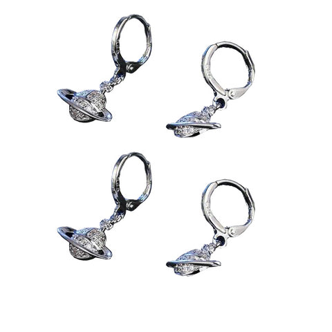 Fashion Shiny Planet Saturn Earrings