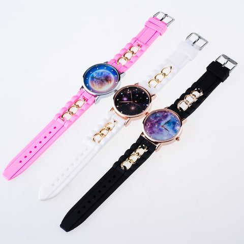 Galaxy Pattern Rhinestone Watch