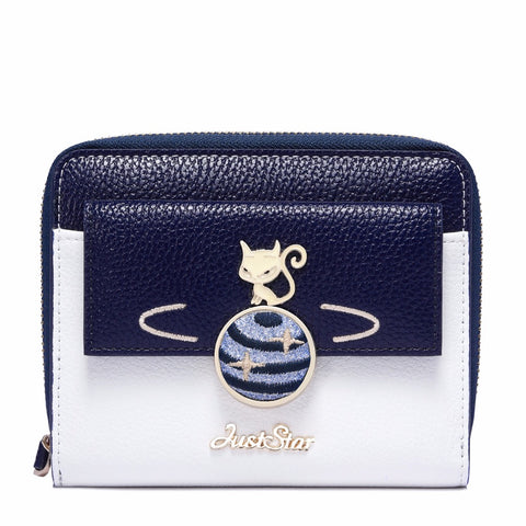 Cute Cartoon Fox Embroidery Planet Purse