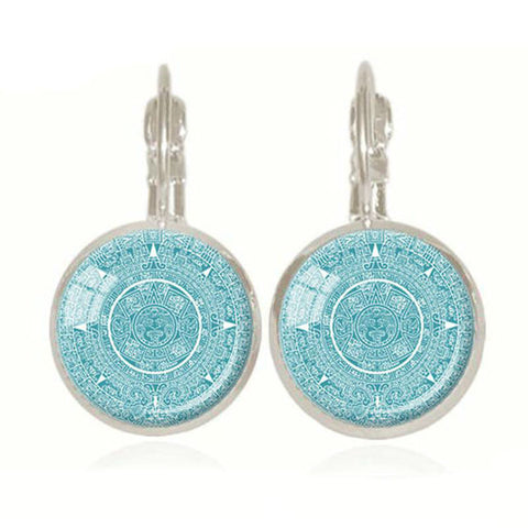 Vintage Aztec Calendar Earring