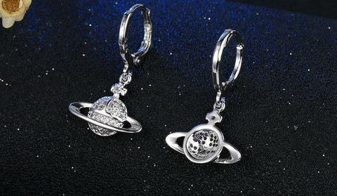 Fashion Shiny Planet Saturn Earrings