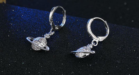 Fashion Shiny Planet Saturn Earrings