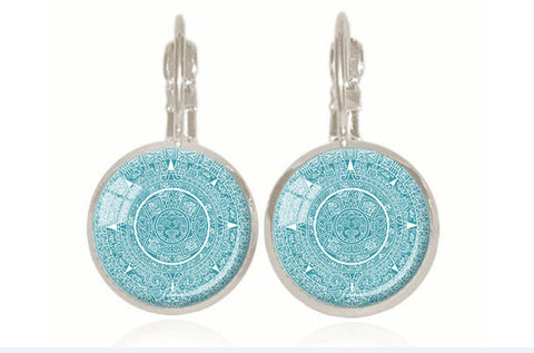 Vintage Aztec Calendar Earring