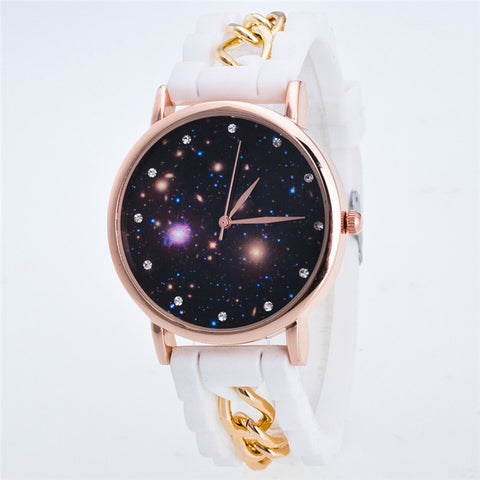 Galaxy Pattern Rhinestone Watch